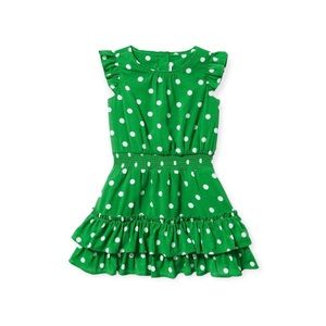 NWOT - Janie and Jack Green Chiffon Dotted Dress & Bloomer Set